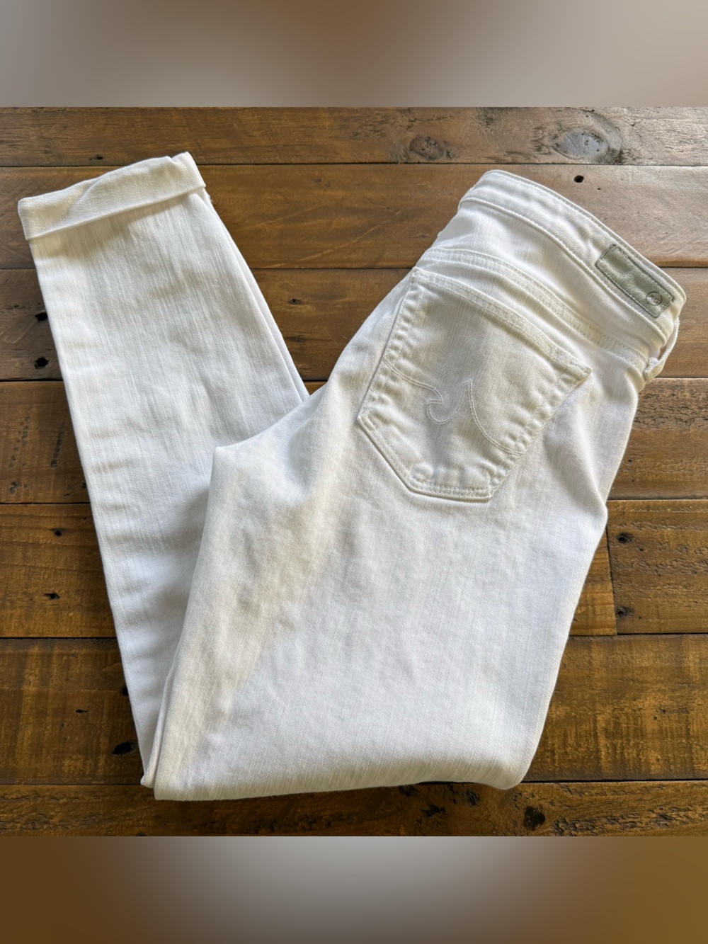 Ag Adriano Goldschmied White Denim Jeans with women’s size 28